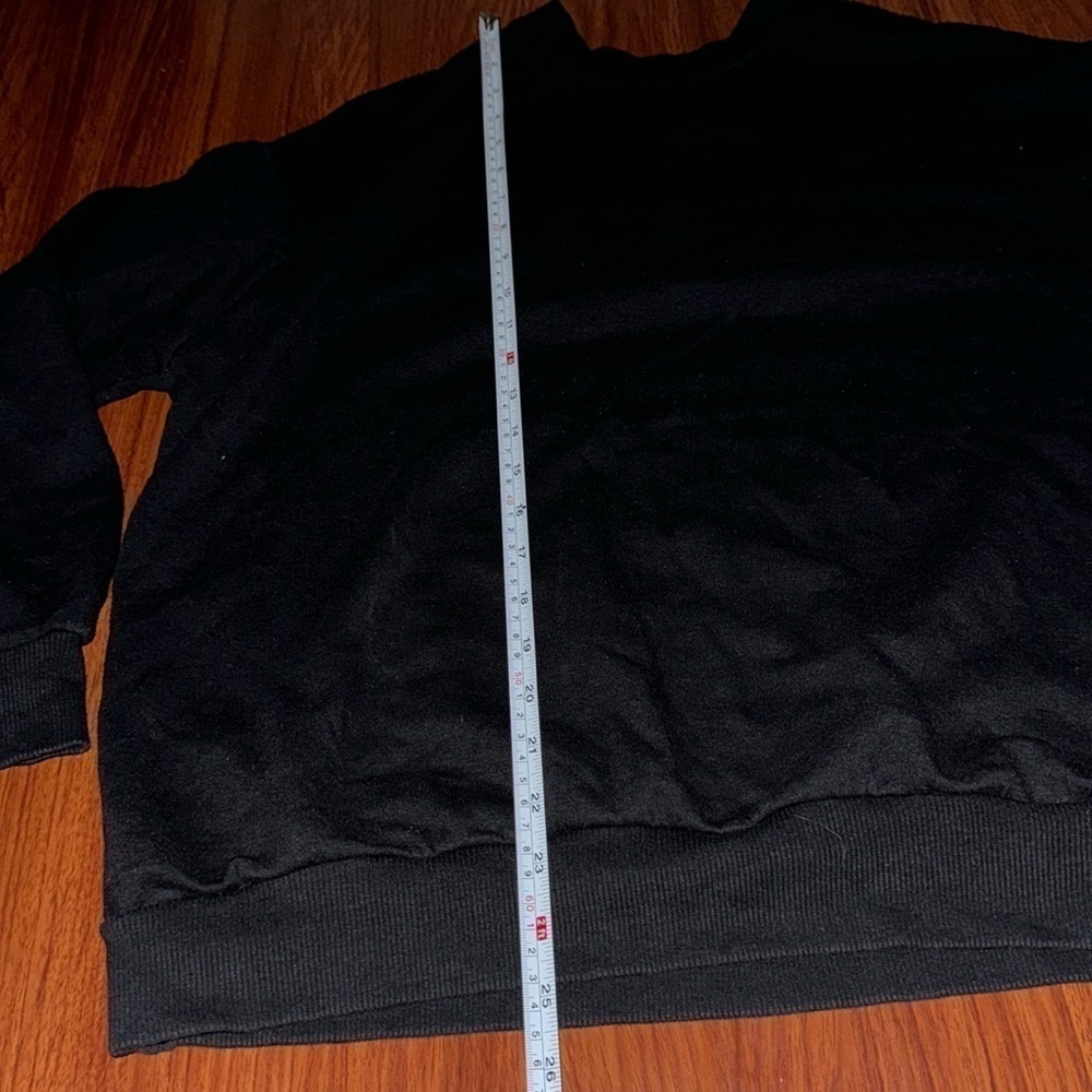 ASOS Bershka oversized sweatshirt long sleeve top fleece in black XS - Picture 5 of 8
